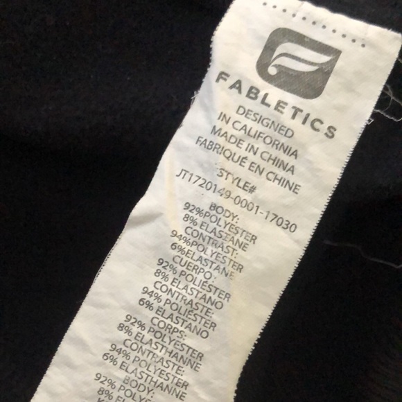 Fabletics Black Front Zip Hooded Thumb Holes Jacket size Small - Picture 15 of 16